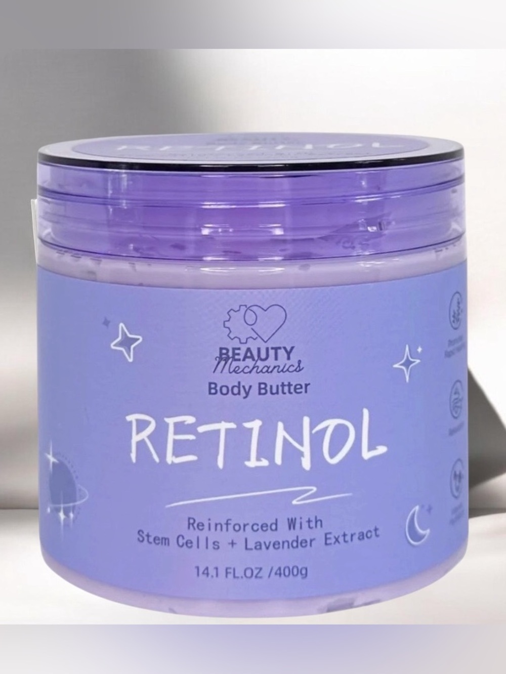 BEAUTY MECHANICS 
RETINOL RADIANCE BODY BUTTER - 
with Stem Cells & Lavender